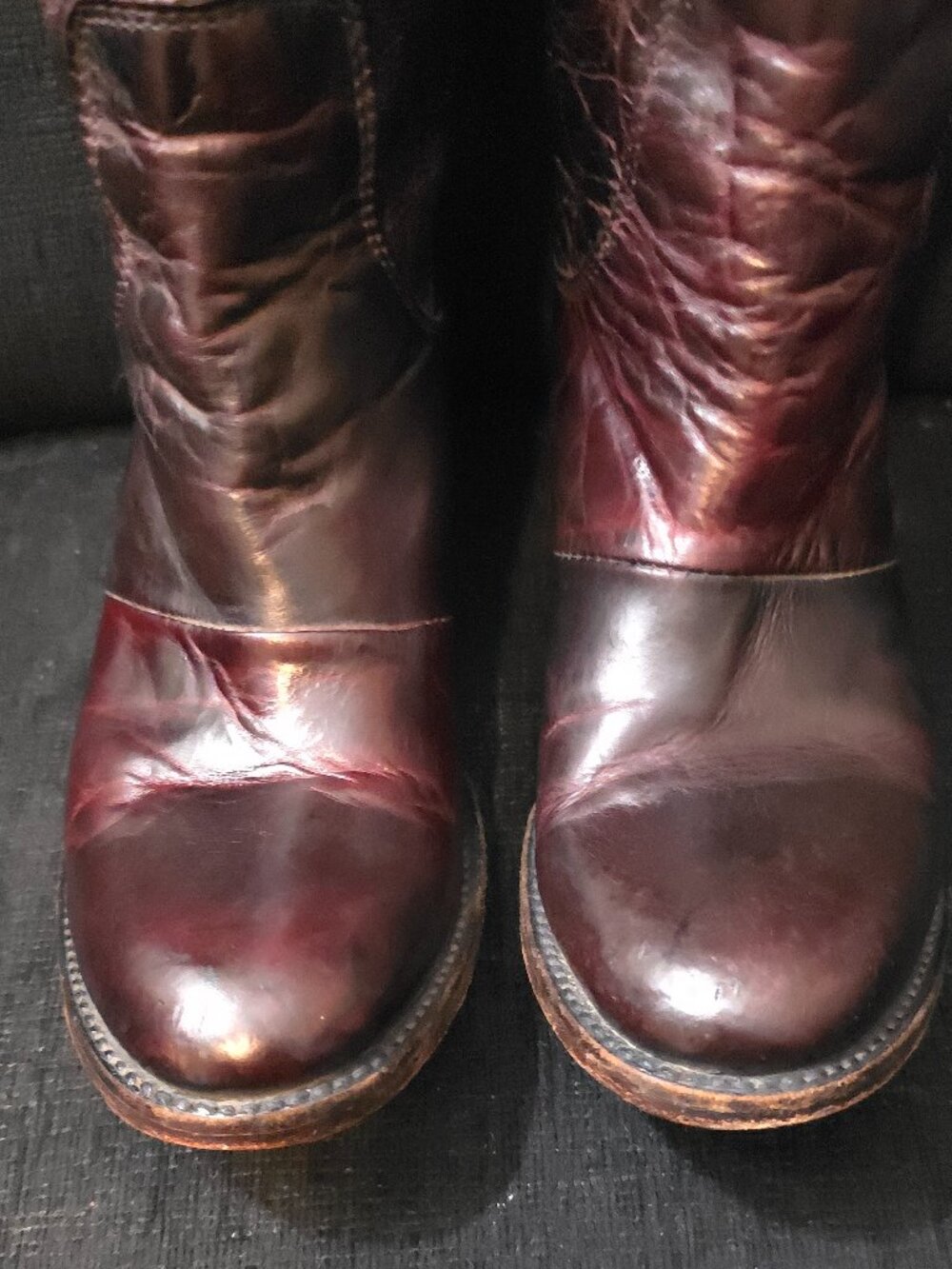 Freebird by Steven FB-Breck Cherry Leather Zipper Boots - Woman's Size 9 - Picture 4 of 12